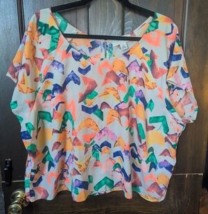 Neon confetti crop top